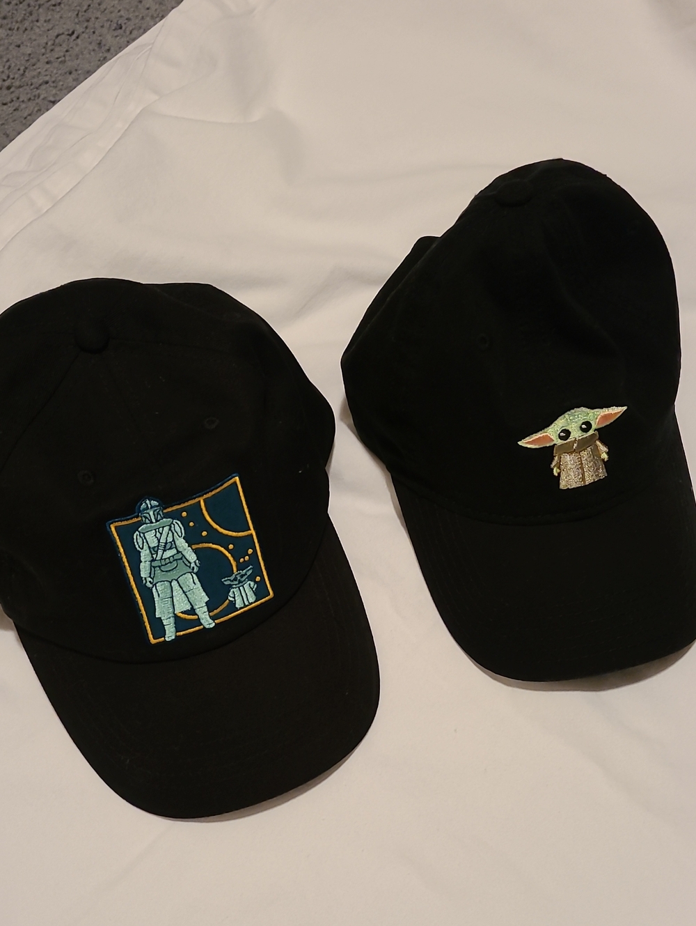 Star Wars Hats Black Mandalorian Grogu Hat Cap Adjustable Bundle Of Two Hats